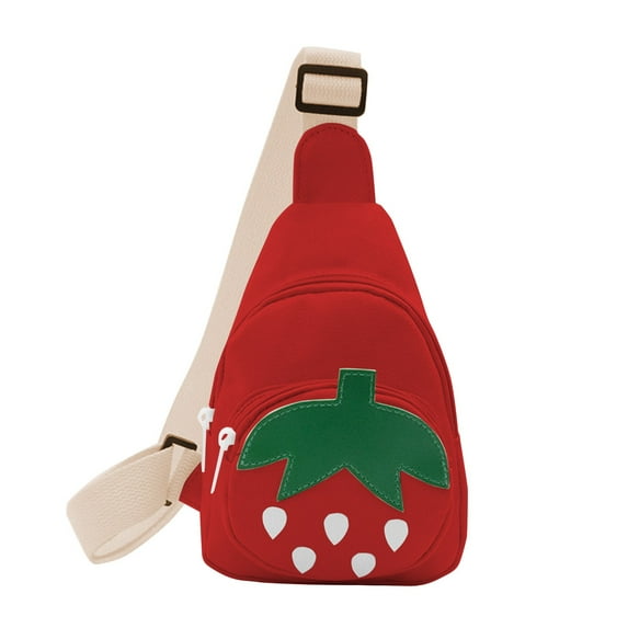 Meitianfacai Strawberry Pattern Crossbody Bag, Small Shoulder Purse with Adjustable Strap (Red)