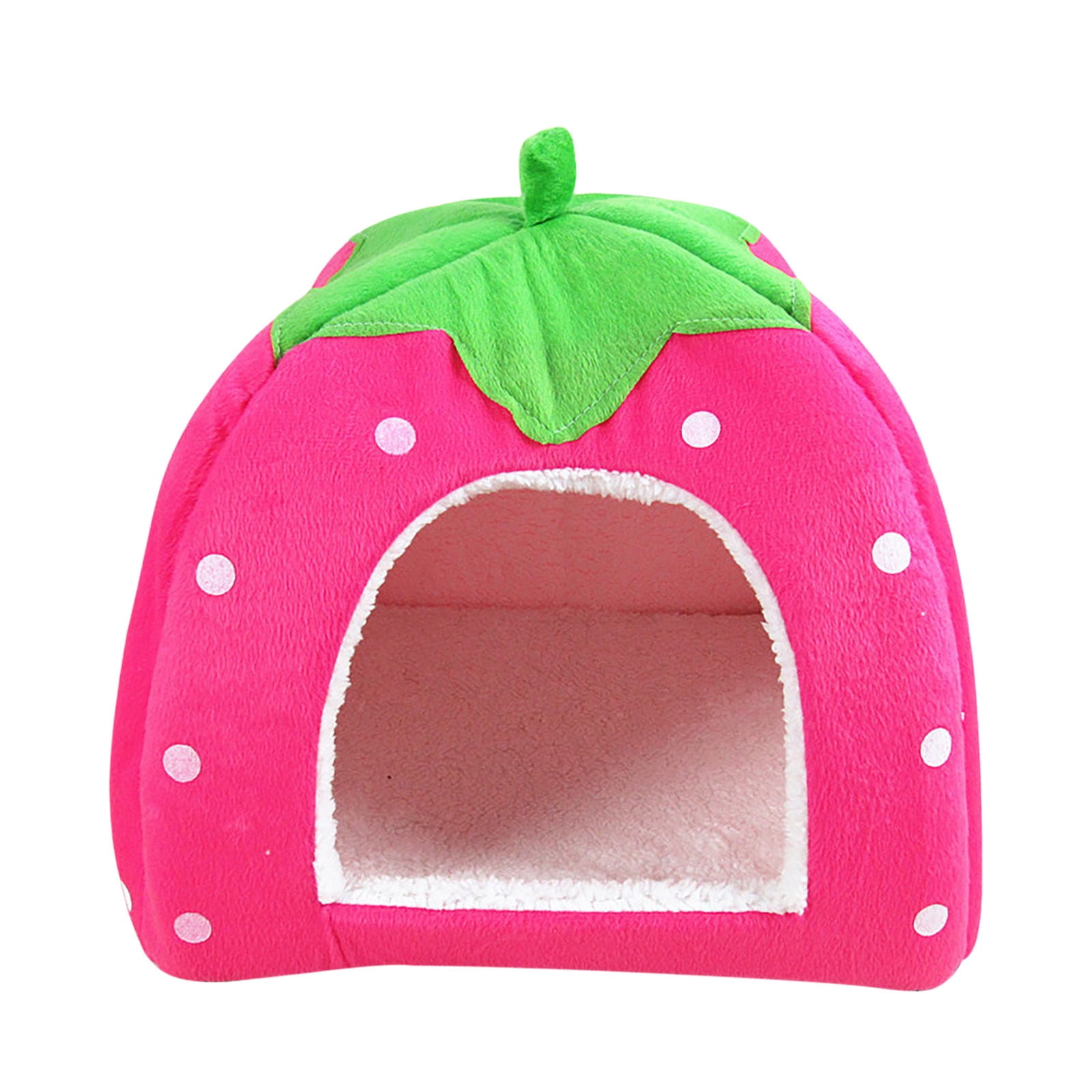 Strawberry Design Indoor Pet House with Padded Insulation, Foldable ...
