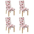 thumbnail image 1 of Strawberry Dining Chair Covers Set of 4 Charming Red Fruit Print Washable Polyester Stretch Slipcovers Removable Seat Protector for Summer Kitchen Decor, 1 of 6