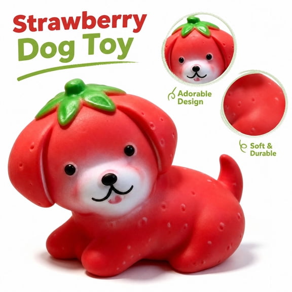 Strawberry Dog Slow Rising Squishy Toy with Soft and Durable Material, Single Piece, Red Strawberry Puppy Design, for Relaxation And, Squeeze Toy