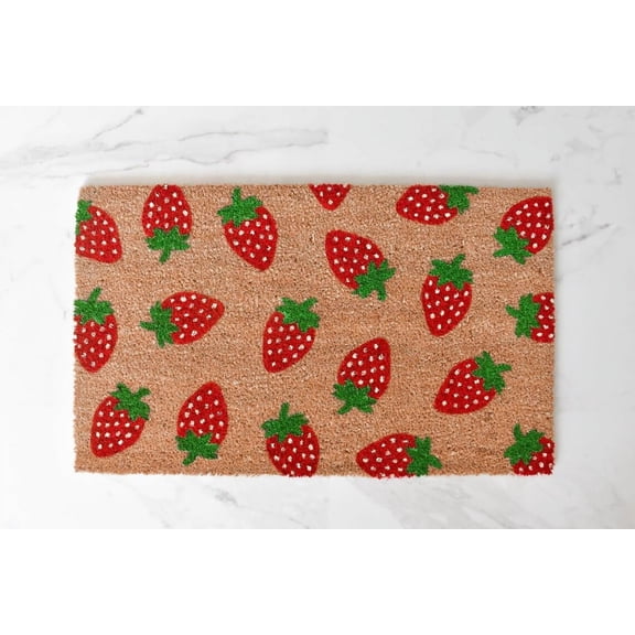 Strawberry Doormat Summer Doormat Cute Doormat Welcome Mat Outdoor Rug Strawberries Doormat Summer Decor Housewarming Gift Fruit 16x24 Inch