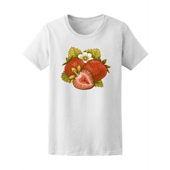 Strawberry Drawing T-Shirt Women -Image by Shutterstock, Female Large