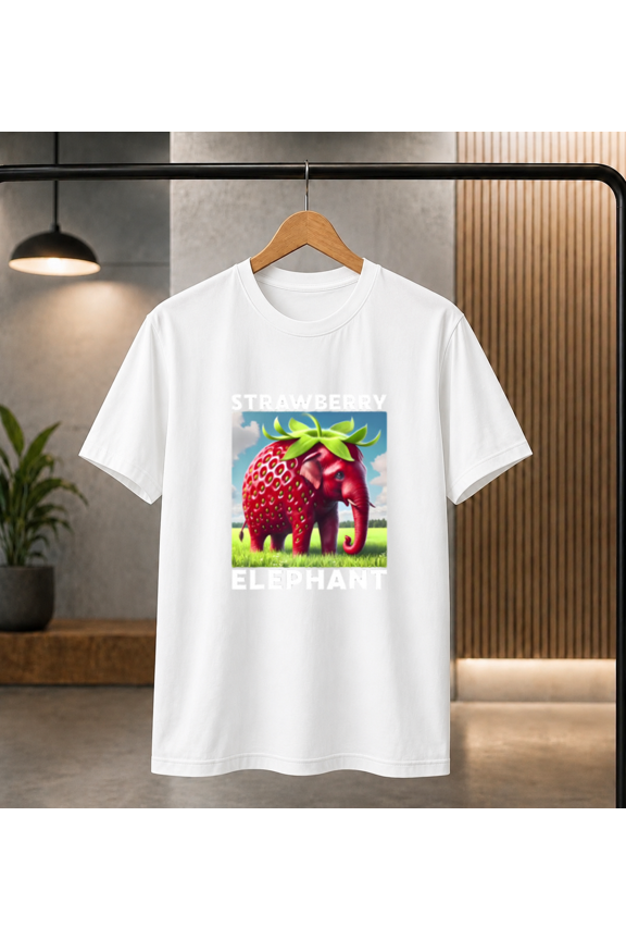 Strawberry Elephant T-Shirt - Funny Fruit Animal Fusion Tee, for men & women, S-5XL