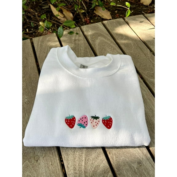 Strawberry Embroidered Sweatshirt