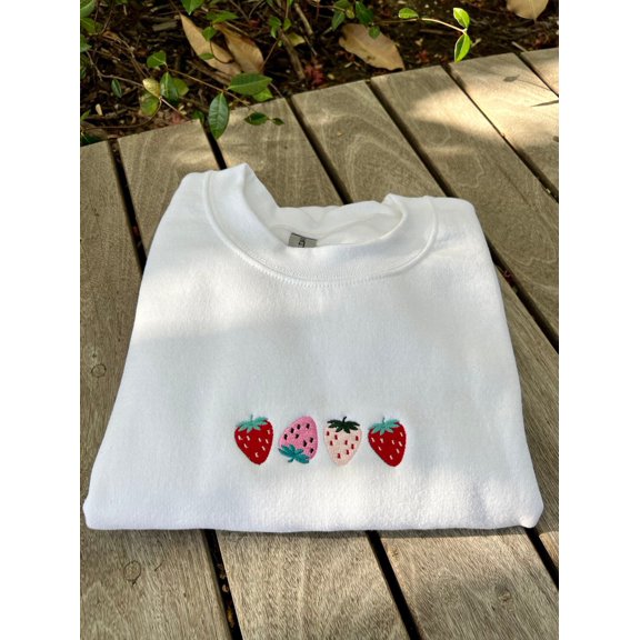 Strawberry Embroidered Sweatshirt