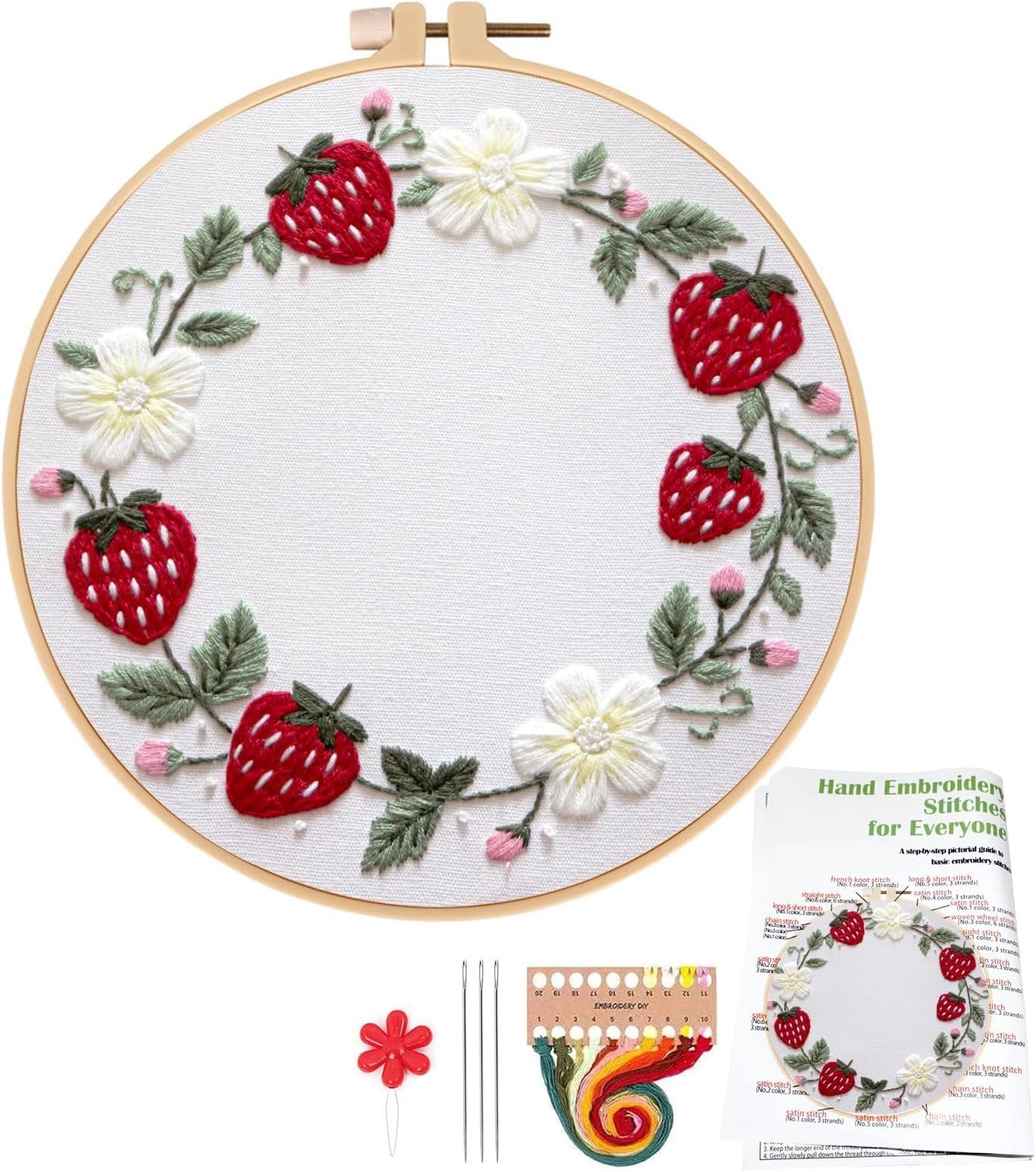 Strawberry Embroidery Kit for Beginners Adults, Funny Embroidery ...