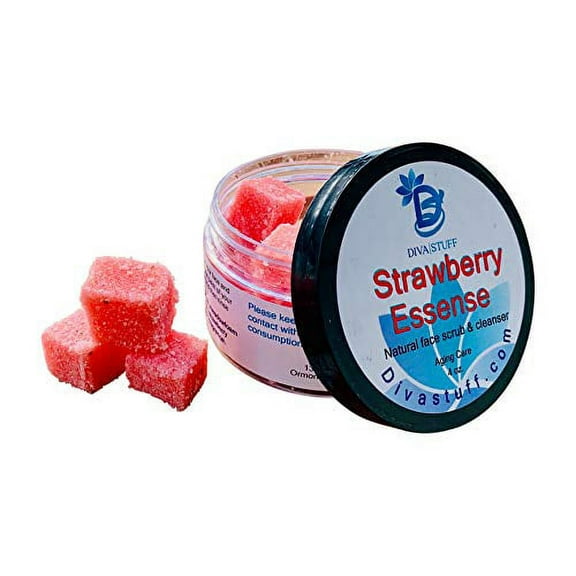 Strawberry Essense,all Natural Face Scrub & Cleanser, 4 Oz, Diva Stuff