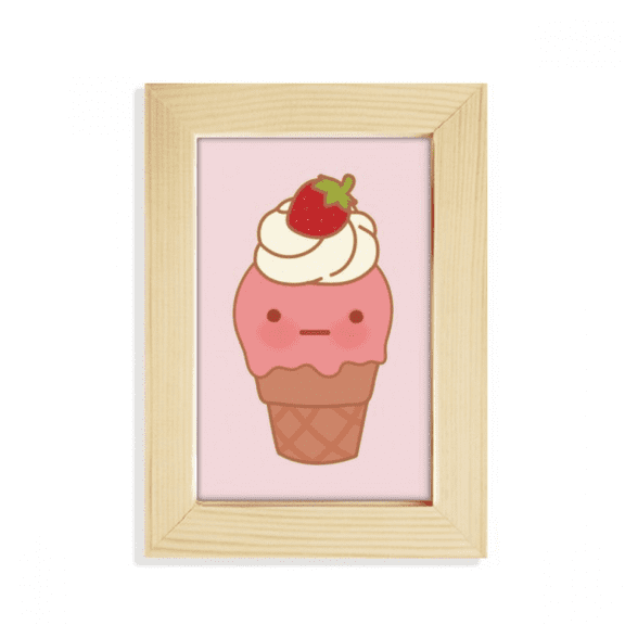 Strawberry Expression Ice Desktop Display Photo Frame Picture Art Painting 5x7 inch