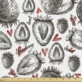 thumbnail image 1 of Ambesonne Strawberry Fabric by the Yard Upholstery, Sketchy Hand Drawn Fruit, 10 Yards, Grey Vermilion and White, 1 of 4