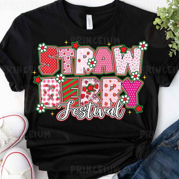 Strawberry Festival Shirt, Cute Fruit Shirt, Summer, Berry Patch, Farm Festival Clipart Printable Unisex S-5XL Hot Trending Shirt, Vintage Birthday Gift