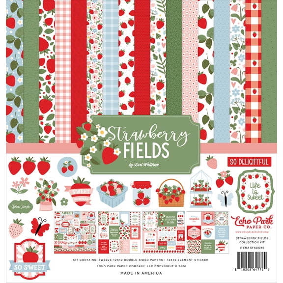 Echo Park Collection Kit 12"X12"-Strawberry Fields