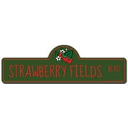 Strawberry Fields Street Sign | Indoor/Outdoor | Funny Home Decor for Garages, Living Rooms, Bedroom, Offices | SignMission personalized gift