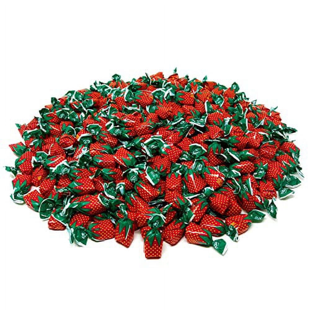 Strawberry Filled Hard Candy - 6 lbs - Strawberry Flavored Bon Bons Filled with Chewy Strawberry Candy - Bulk American Vintage Candy Assortment - Individually Wrapped, 96 oz.
