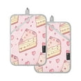 thumbnail image 1 of Strawberry Flavored Heart Cake Pattern Square Insulation Pads 2 Piece Heat Resistant 338 Degrees F Oven Mitts for Kitchen Table BBQ Microwave and Other Cooking Occasions, 1 of 7