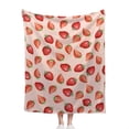 thumbnail image 1 of Strawberry Fleece Throw Blanket for Bed 80" x 60", Strawberry Lightweight Super Soft Plush Flannel Throw Blanket for Women, Men and Kids, 1 of 6