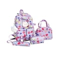 thumbnail image 1 of Strawberry Floral Print Backpack for School 4 in 1 Kids Backpack Elementary Lighweight Bookbag with Tote Bag Lunch Box Pencil Case, 1 of 4