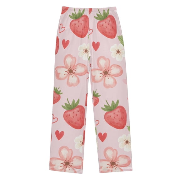 Strawberry Flower Love Pajama Pants Soft Lightweight Lounge Pants Bottoms Sleep Pants Warm Comfy
