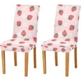 thumbnail image 1 of Strawberry Flowers Pattern Chair Covers Dining Chair Slipcovers Set of 4 Stretch Seat Covers for Dining Room Living Room Hotel Banquet, 1 of 6