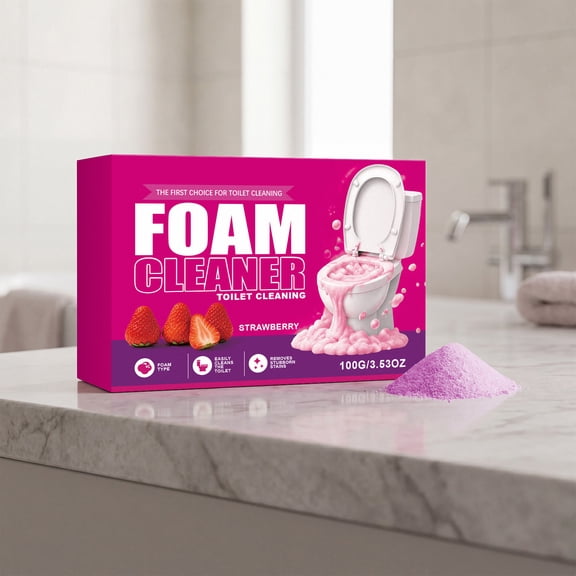 Strawberry Foam Toilet Cleaner Powder 100g Limescale And Stain Remover Deodorizing Deep Clean For Household Use 1 Pack