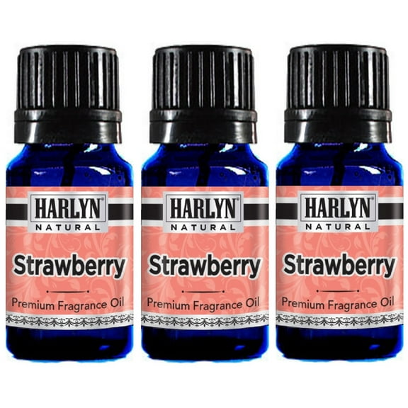 Strawberry Fragrance Oil - Pack of 3 - Premium Grade Scented Perfume Oil 10 ml x 3 by Harlyn