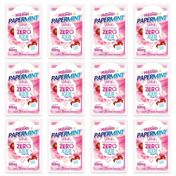 Strawberry Fresh Breath Lozenge, Paper Thin & Sugar Free, Instant Fresh Breath with Quick Dissolve, Mouthwash-Like Effect, 12 Packs (20 Strips Each)