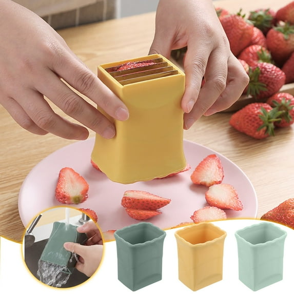 Strawberry Fruit Cutter, Stainless Steel Banana Slicer Press Featuring Creative Kitchen Gadget Design for Easy Fruit Platter Preparation, Reusable and Durable Kitchen Tool Blahzhy | A