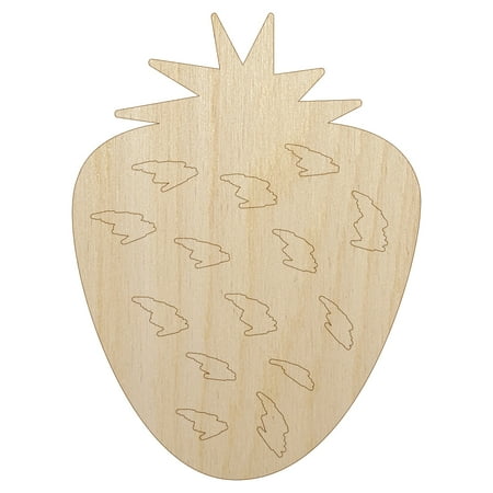 Strawberry Fruit Doodle Wood Shape Unfinished Piece Cutout Craft DIY Projects - 4.70 Inch Size - 1/8 Inch Thick