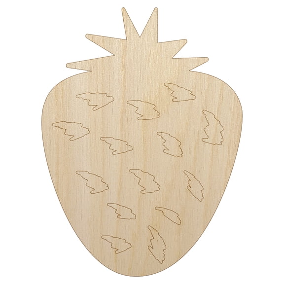 Strawberry Fruit Doodle Wood Shape Unfinished Piece Cutout Craft DIY Projects - 4.70 Inch Size - 1/8 Inch Thick