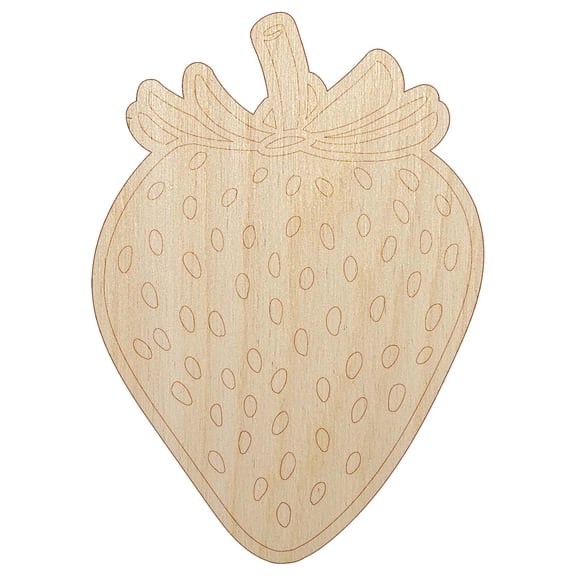 Strawberry Fruit Drawing Wood Shape Unfinished Piece Cutout Craft DIY Projects - 4.70 Inch Size - 1/8 Inch Thick