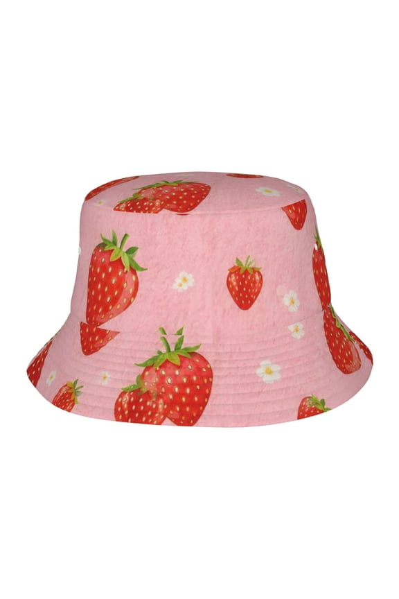 Strawberry Fruit Floral Fisherman's Hat Casual and Breathable Sun Hat for Men and Women