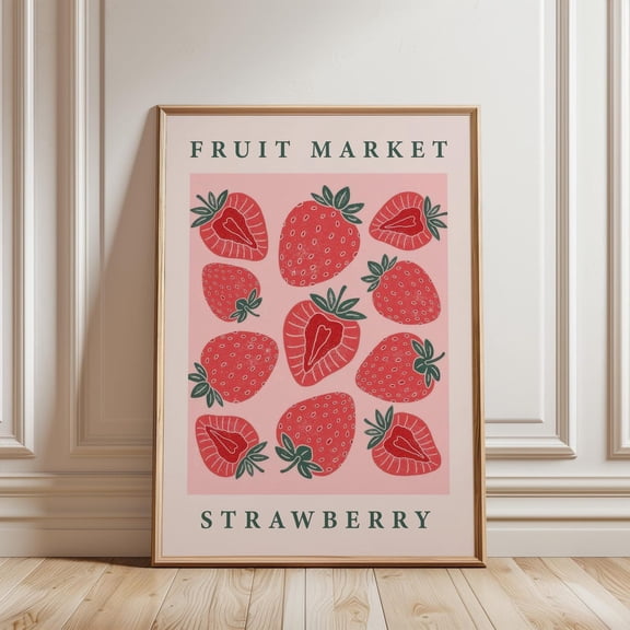 Strawberry Fruit Market Poster, Unframed Paper Poster 8x10in