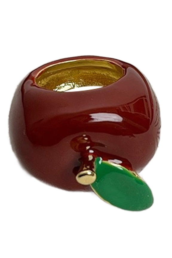 Strawberry/Fruit Rings with Resin Finish Comfortable Wear Finger Rings Accessory for Daily Outfits and Celebrations