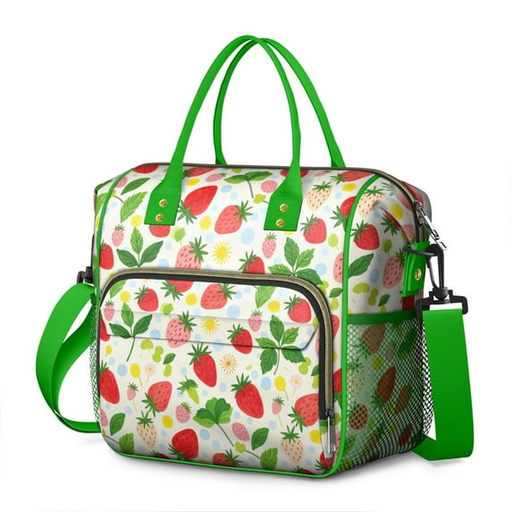 Strawberry Fruit Roomy Insulated Lunch Bags Large Lunch Box for Office Employees Stylish & Functional Large Tote Adult Lunch Box for Short Getaways