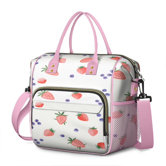 Strawberry Fruit Roomy Insulated Lunch Bags Large Lunch Box for Women Stylish & Functional Large Tote Adult Lunch Box for Commuters