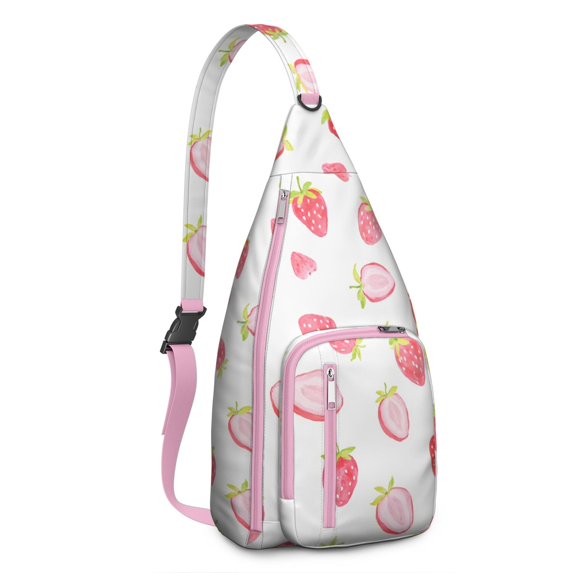 Strawberry Fruit Sling Bag Crossbody Backpack,Crossbody Sling Bag Travel Hiking Casual Daypack for Travel Outdoor Activities
