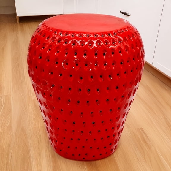 Strawberry Fruit Stool, 13.4"Oversized Resin Stool, Side Table, Home Decor Plant Stand Garden Indoor Outdoor Decorations, Multi-Purpose Innovative Garden Furniture