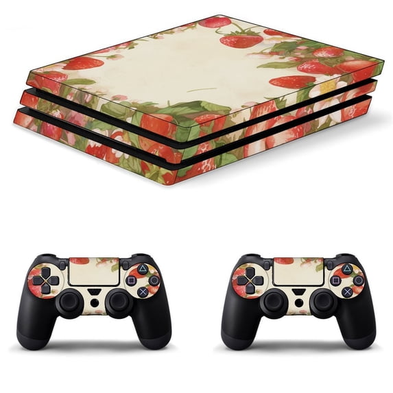Strawberry Fruit Watercolor PS4/PS4 Pro/PS4 Slim Skin Sticker For Console And Controller Skins