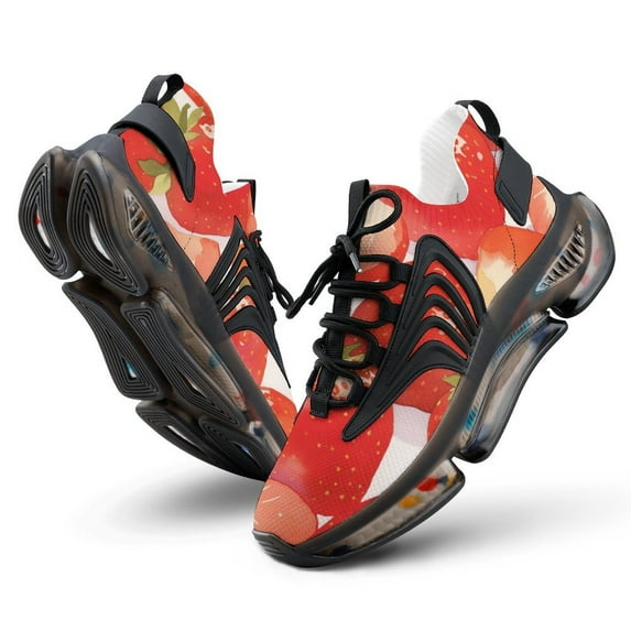 Strawberry Fruit Watercolor Walking Shoes for Men Woman Lightweight Tennis Fashion Elastic Sports Shoes Cushion Basketball Shoes