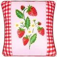 thumbnail image 1 of Strawberry Garden Embroidered Decorative Pillow, 1 of 7