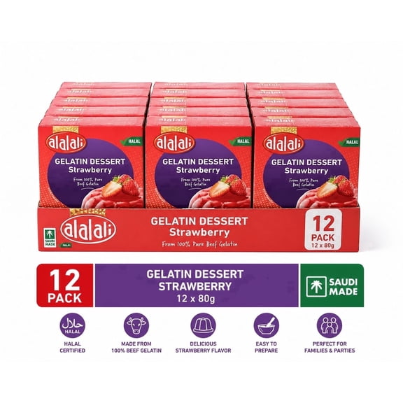Alalali Snack Halal Gelatin Strawberry 12-Pack 960G