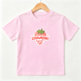 thumbnail image 1 of Strawberry Girl Girls Graphic Tee Cute Fruit Theme Sweet Summer Style 100% Cotton Kids Short Sleeve T-Shirt 4-13Y, 1 of 5