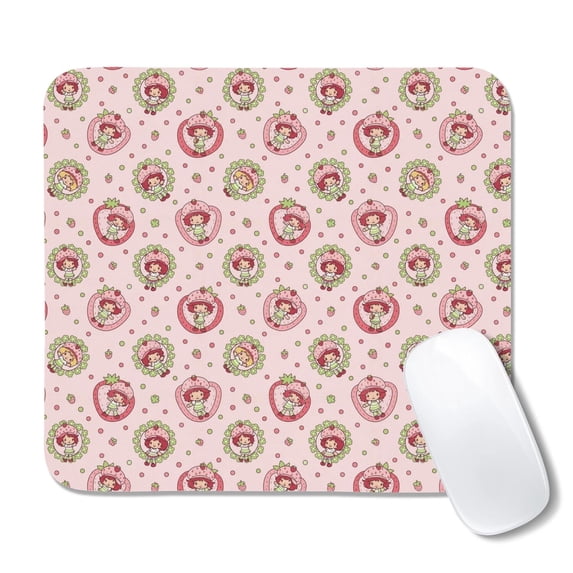 Strawberry and Girl Pink Pattern Square Mouse Pad, Precision Control ...
