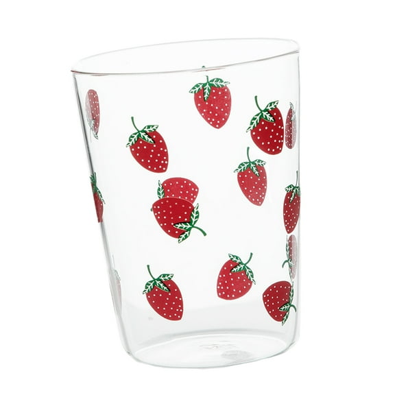 Strawberry Glass Cup Strawberry Coffee Water Smoothie Drinking Cup Clear Glass Tea Cup For Home Office