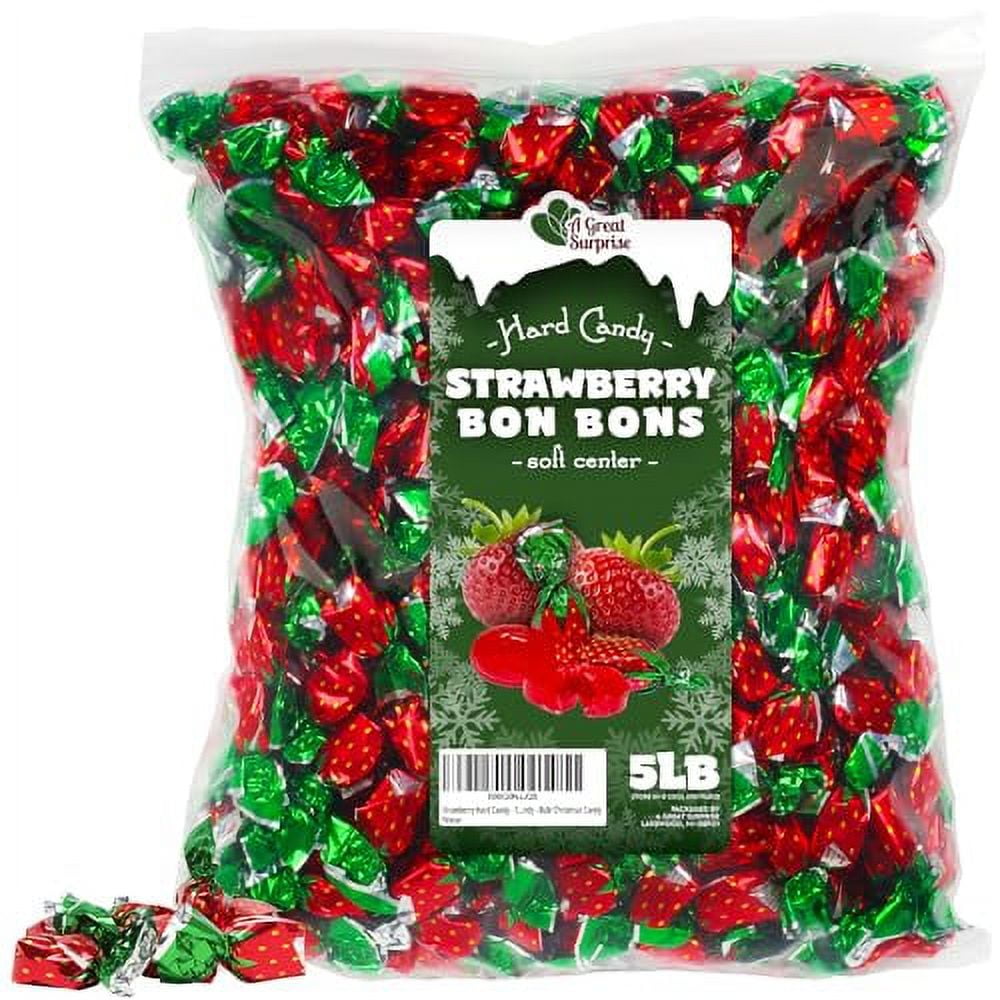 Strawberry Hard Candy - 5 Pounds - Strawberry Bon Bons - Red Holiday ...