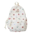 thumbnail image 1 of Strawberry Heart Printed Backpack, Cute Aesthetic Casual Daypack, Large Capacity Lightweight Bookbag, Multi Pocket Fashion Shoulder Bag, Portable Travel Commute Bag for Daily Shopping Use, White, 1 of 4