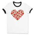 thumbnail image 1 of Strawberry Heart Ringer Tee Shirt Unisex Large White/Black, 1 of 5
