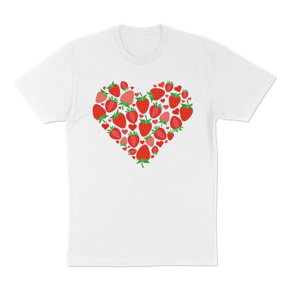Strawberry Heart Shirt Unisex Large White