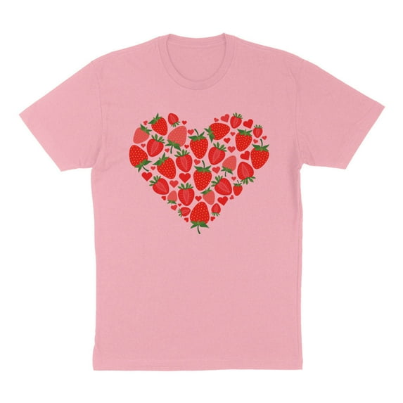 Strawberry Heart Shirt Unisex X-Large Pink