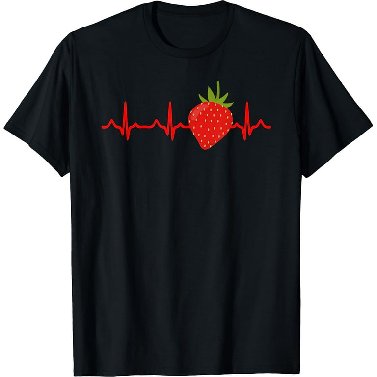 Strawberry Shirt - Strawberry Heartbeat Tee For Berry Lovers Strawberry Shirt - Strawberry Heartbeat Tee For Berry Lovers