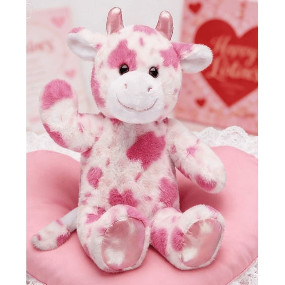Strawberry Highland Cow Stuffed Animal with Strawberry Scent,Pink Cow Plush Toys 9.84 Inch Super Soft & Huggable Stuffed Plush Fall Plush Perfect,Valentine's Day Gifts For Her